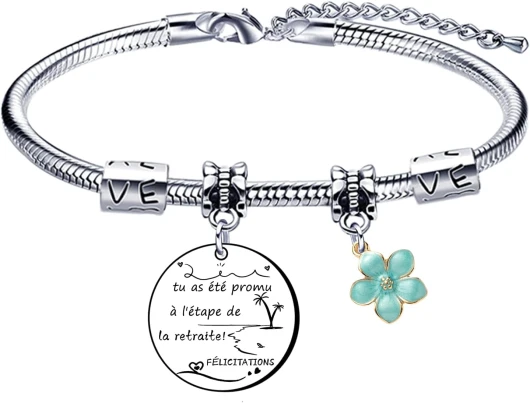 QTZXZX Cadeau de Bracelet de Retraite Réglable - Félicitations pour la Retraite de Collègue