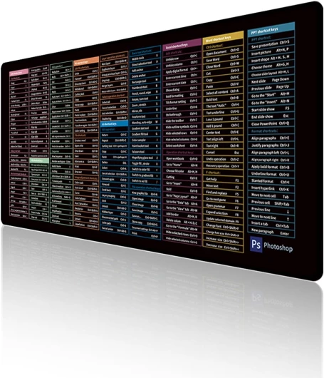 Excelpad Shortcut Mousepad, Excel Cheat Sheet Desk Pad, Excel Tips Desk Pad, Excel Mouse Pad, Excel Mouse Pad With Formulas, Excel Cheat Sheet, Computer Shortcut Desk Mat (90*40cm/35.4*15.7in,Type A)